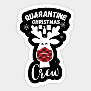 Quarantine Christmas Crew, Matching Family Christmas Shirt, Quarantine Crew, Christmas Pajama Shirts Quarantine Christmas 2020, Quarantined with my snowmies, Reindeer Family Christmas Shirts Sticker